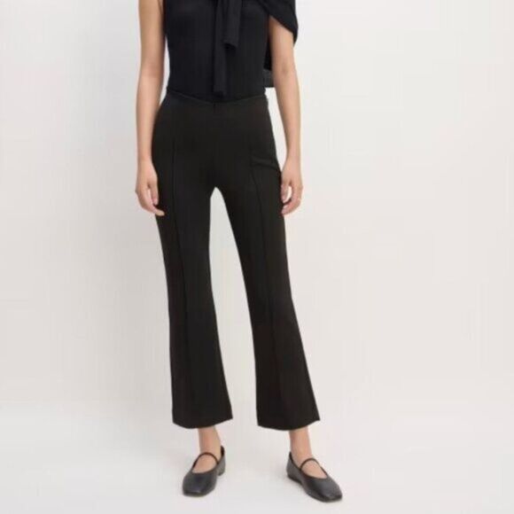 Everlane Pants - Everlane The Dream Kick Flare Pintuck Mid Rise Knit Office Work Pant Black L